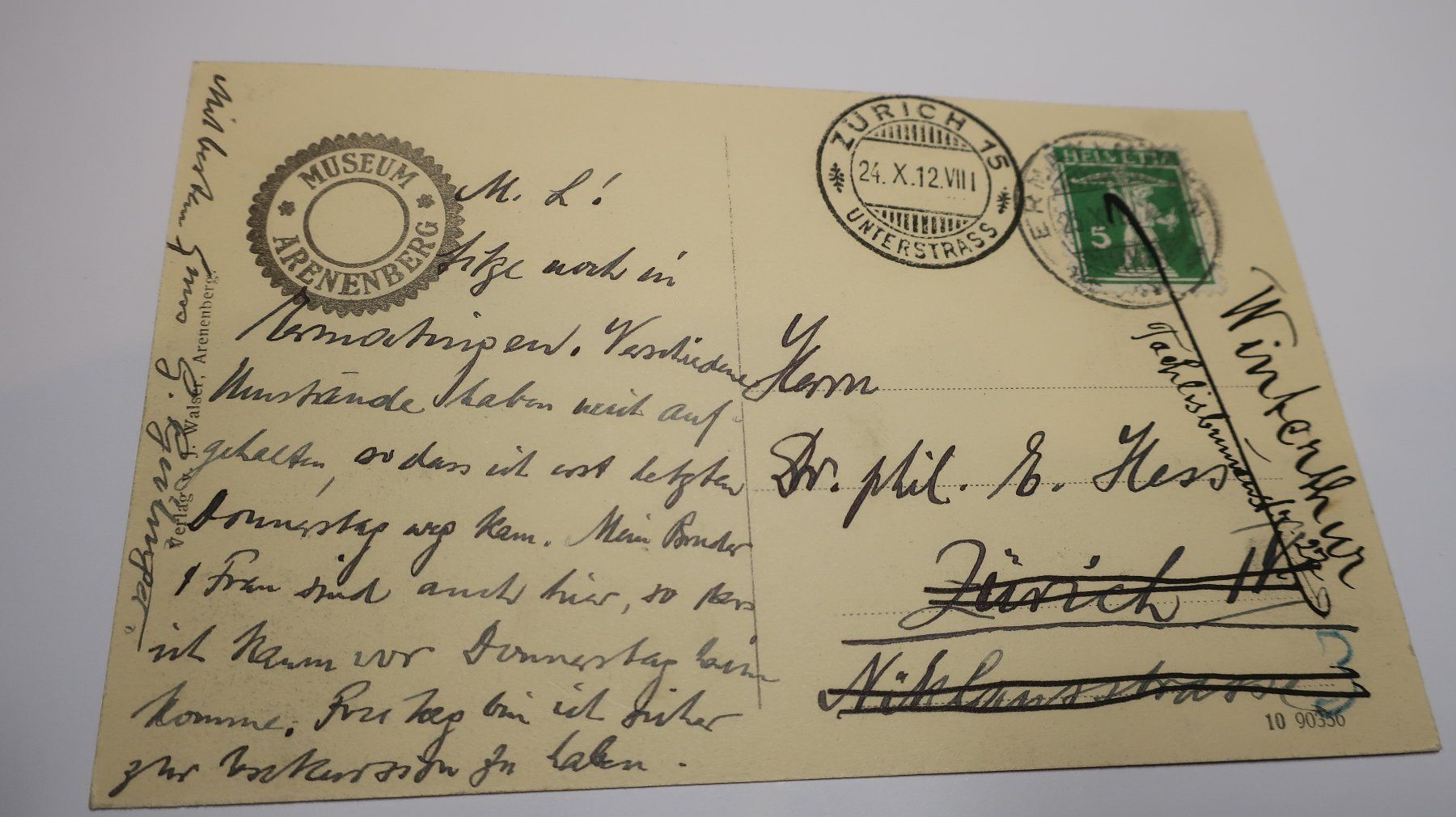 Cartoline postali: Arenenberg mit Reichenau  1912 – Usato da Cormoret venduto da Pascalll2001 3