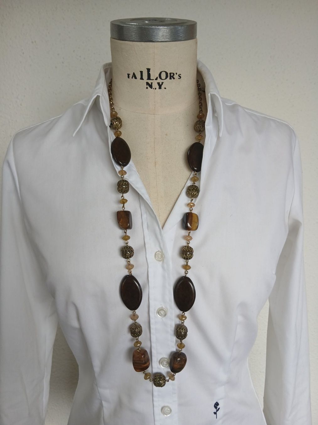 Catenine: Echte Steinperlen Kette mit Tigerauge ,Citrin Peridot.95 cm – Usato da Beckenried venduto da SylvkensWorld 2