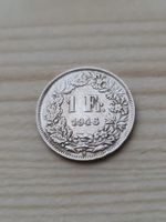 SCHWEIZER SILBERMÜNZE 1 FRANKEN 1946 MIT STEMPELRISS RARITÄT