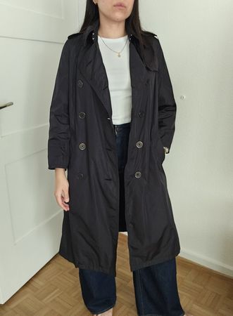 Burberry Trenchcoat aus Nylon Gr. S schwarz ohne Gürtel