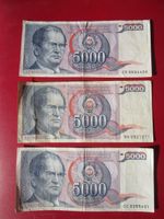 3 X 5000 Dinar Jugoslawien Banknoten - Sammlerstück!
