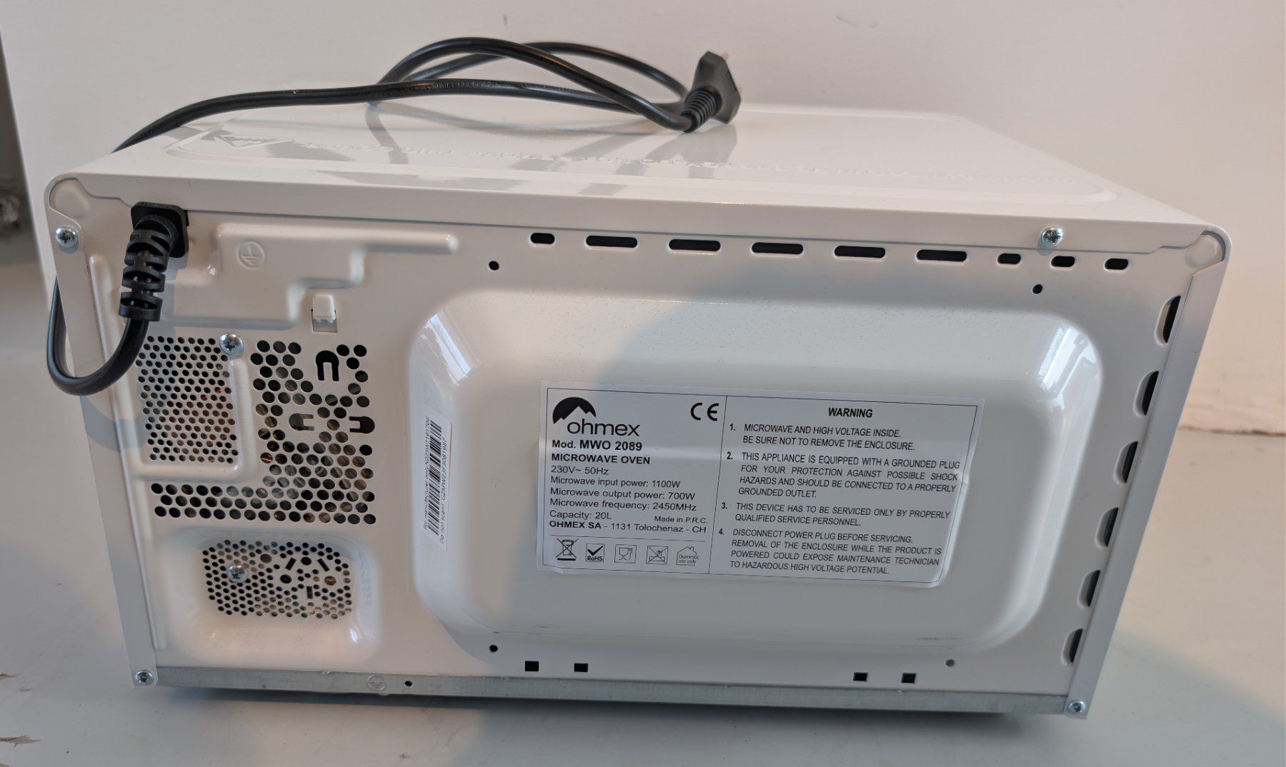Ohmex Elettrodomestici da cucina: Ohmex Mikrowelle MWO-2089 – Usato da Dietlikon venduto da ComdatAG 2