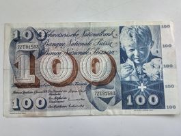 Banknoten 100 Schweizer Franken 1970 Nr. 7281583