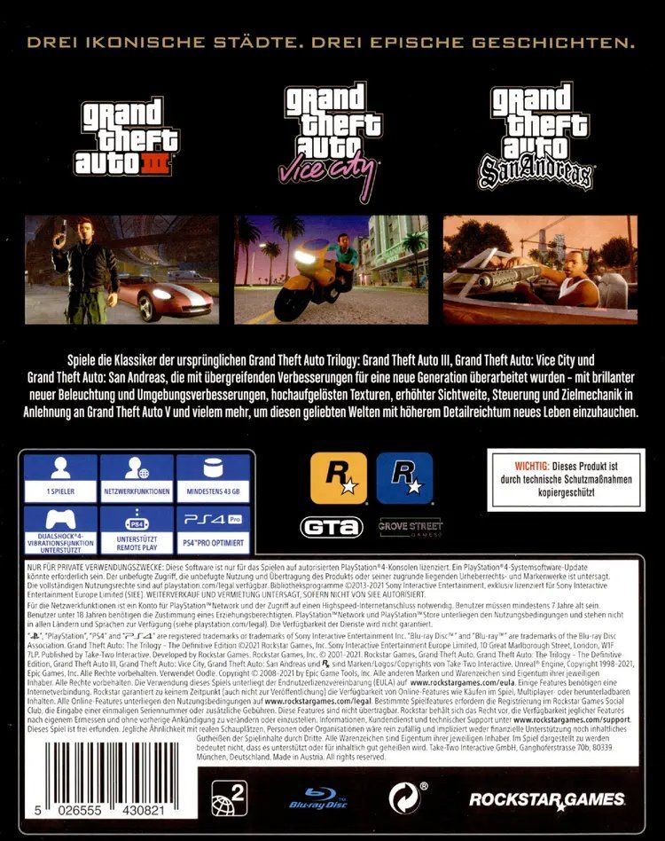 Sony Giochi: GTA - The Trilogy: The Definitive Edition - PS4 – Nuovo e nell'imballaggio originale da Basel venduto da saul.goodman 1