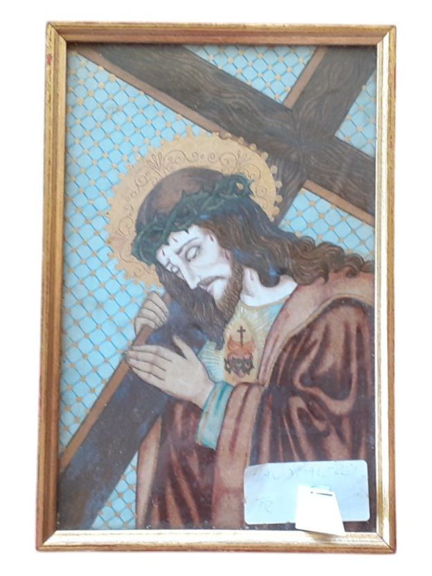 Dipinti: Gemälde Jesus mit Kreuz – Usato da Mörschwil venduto da antiksalon21 3
