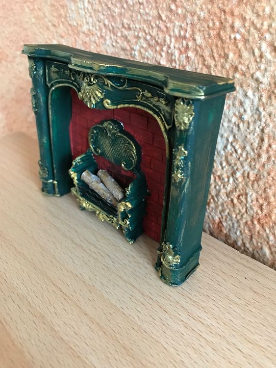 Melody Jane Puppenhaus Miniatur-Kamin – Viktorianischer Feuer-Schutz Aus Metall, Maßstab 1:12, 50x27x55 Mm