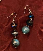 Boucles d'oreilles bleues en perles et cristal