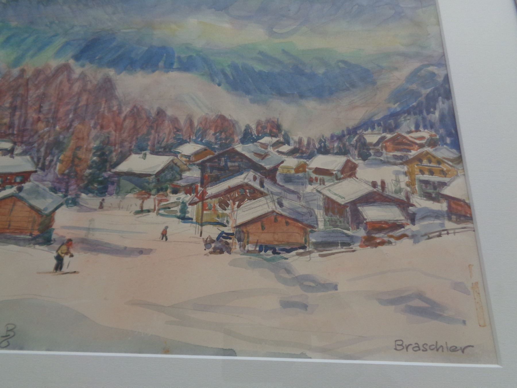 Dipinti: Aquarell O.Braschler - Verbier 1956 – Usato da Chur venduto da omonia 2