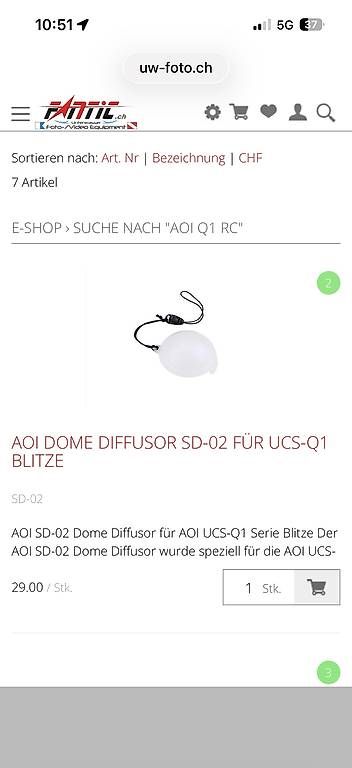 Flashs: AOI Unterwasserblitz strobe Q1RC Weiss – D'occasion à Birsfelden par Blauer_Kaktus 2