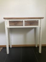 Konsolentisch mit 2 Schubladen weiss Holz Landhaus