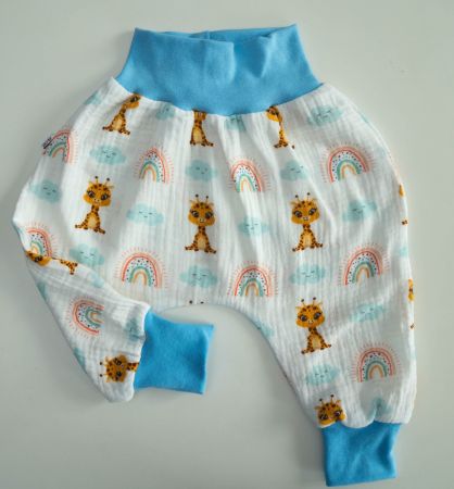 Sommer Pumphose aus Musselin - Giraffen Gr.62/68  NEU