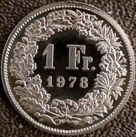 1 Franken 1978 pp / aus Münzsatz / in einer Münzkapsel