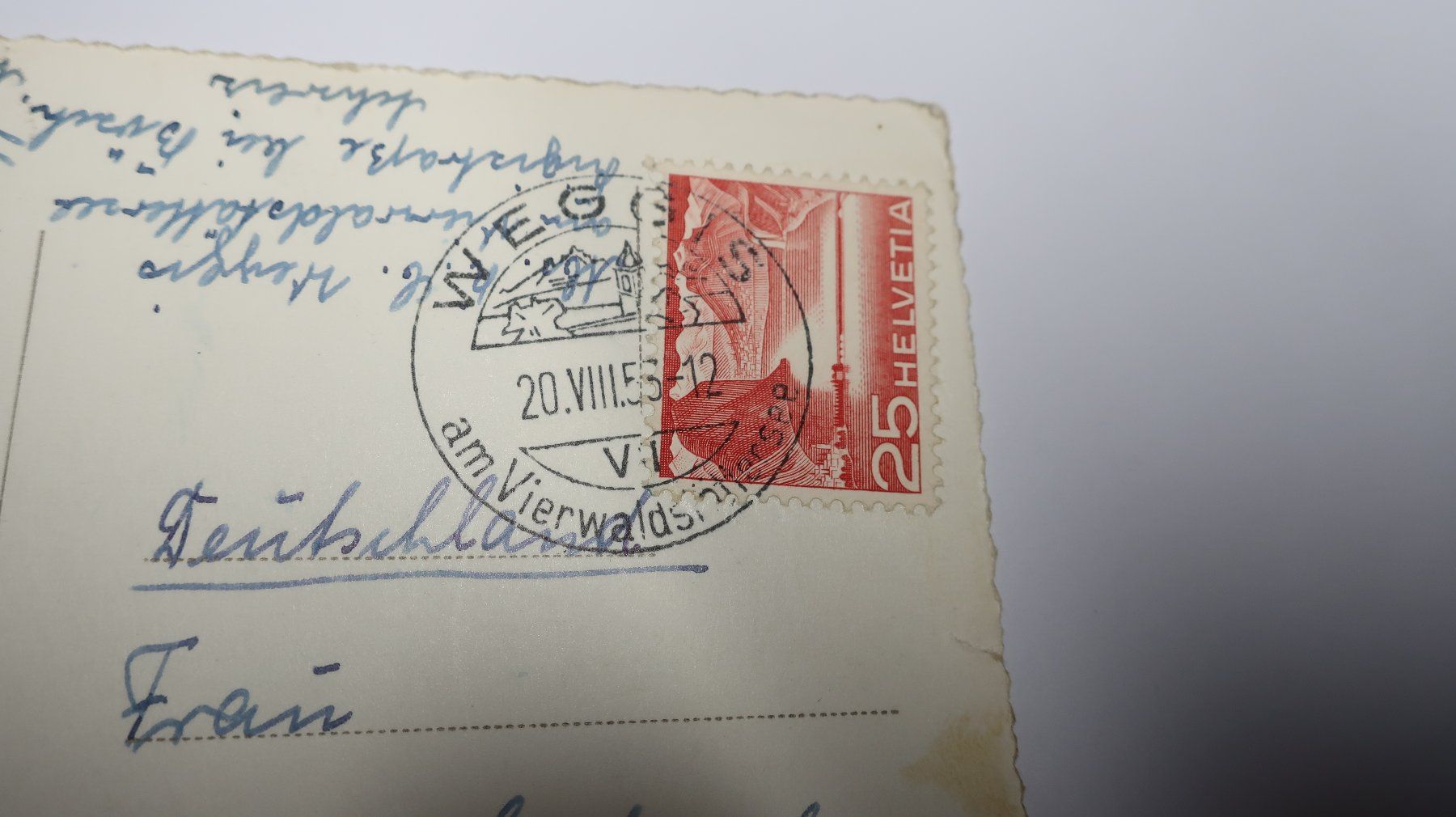 Cartoline postali: Luzern Kapellbrücke mit Wasserturm  1953 – Usato da Cormoret venduto da Pascalll2001 4