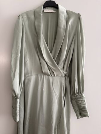Zimmermann Silk Wrap Dress, Size 0, Mint Green, Perfect!