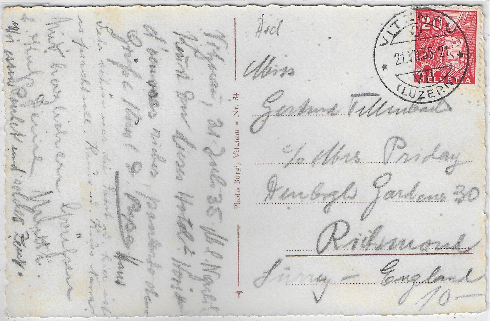 Cartoline postali: Hotel Vitznauerhof - Vitznau – Usato da Ettingen venduto da Kartenplanet 1