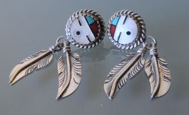 Sterling Silber 925 First Nation Ohrstecker 37 mm