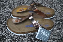 Birkenstock, Gizeh, Gr. 39, Leder, metallic copper, NEU
