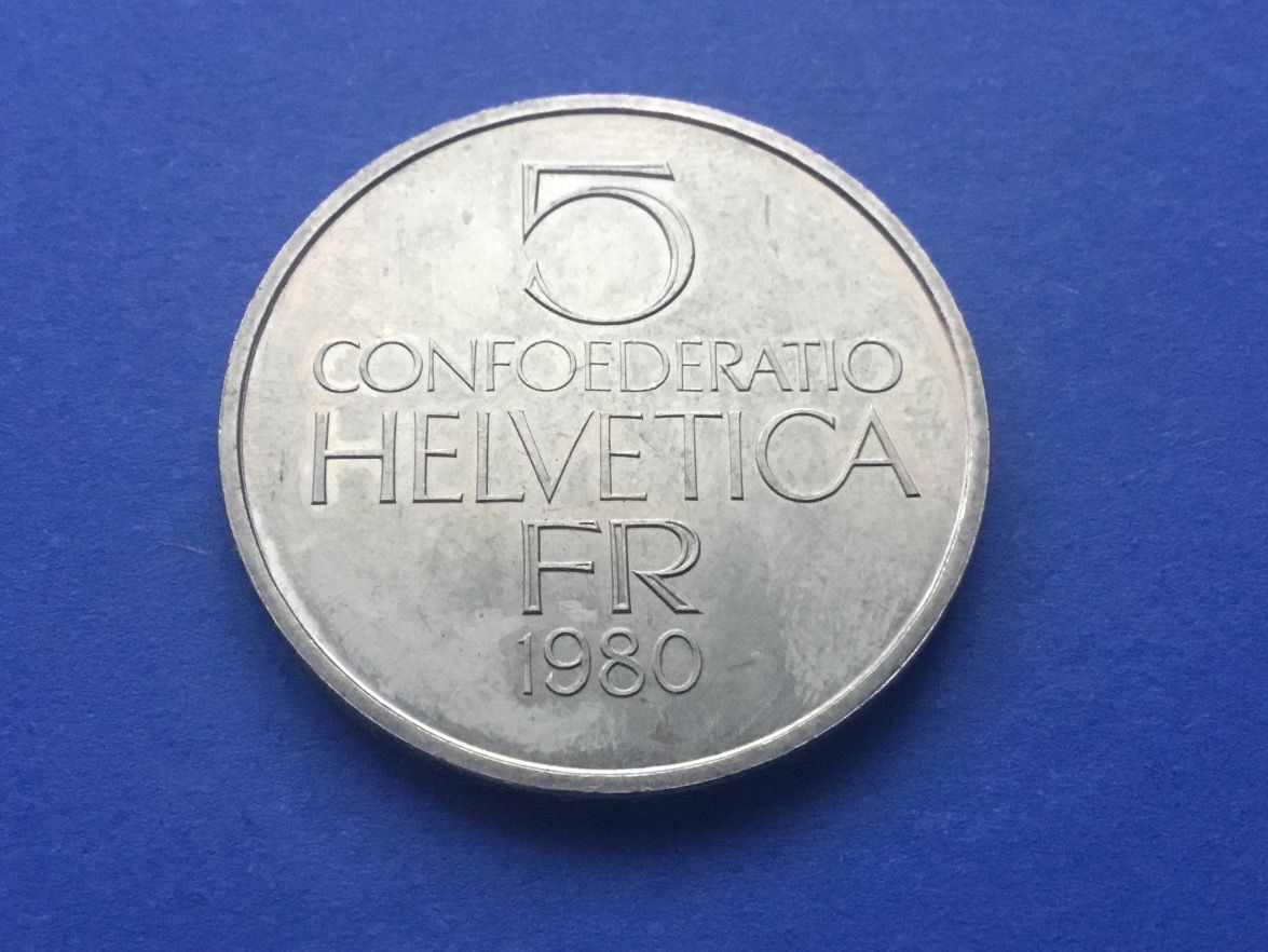 Tutti le monete: ** 5 Franken HODLER 1980 – Usato da St. Margrethen SG venduto da alfapeugeot10 5