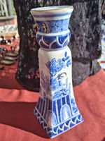 Antik Chinoiserie Blau-Weiße Porzellan Kerzenständer. 316 gr
