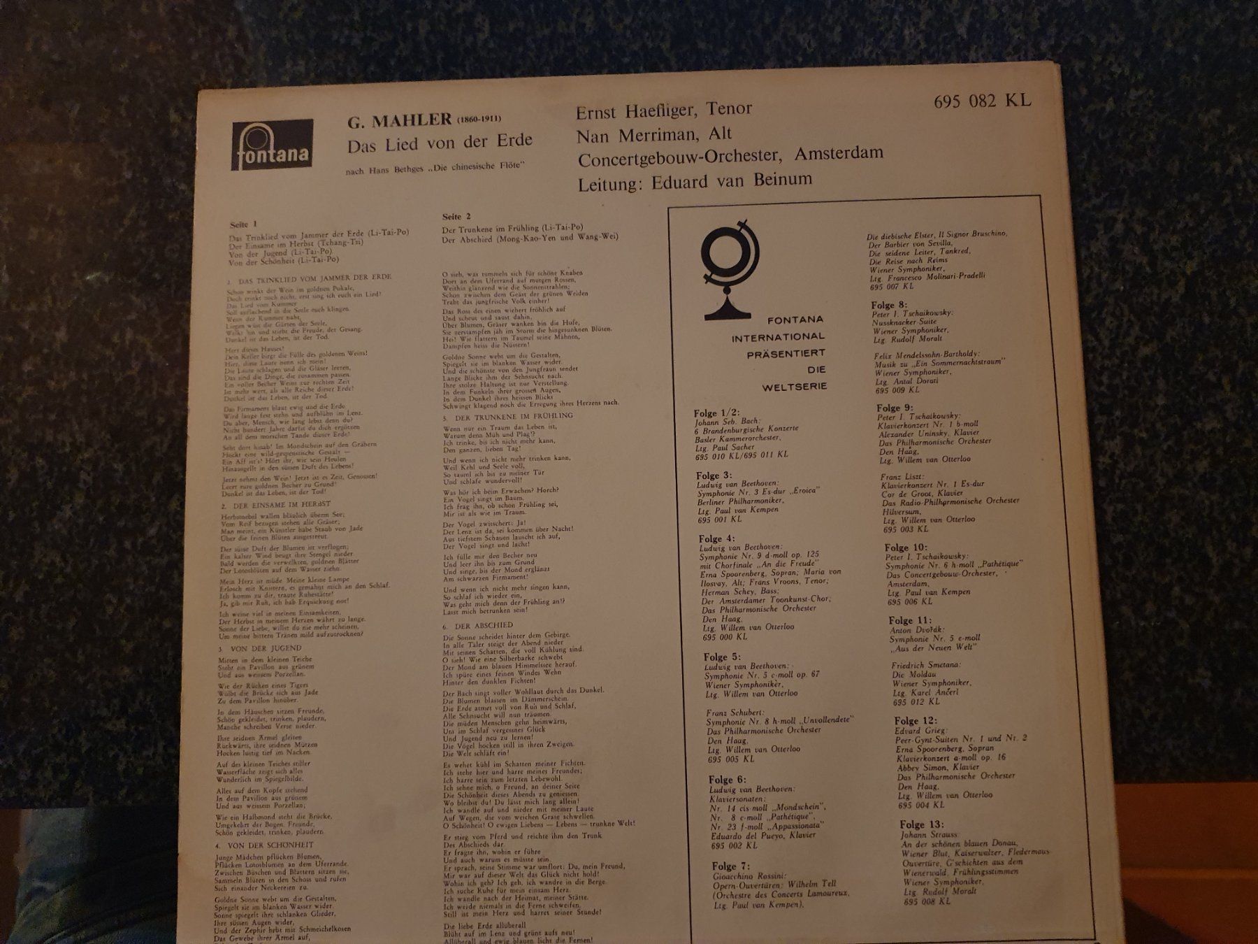 Dischi in vinile: Schallplatte - Mahler – Usato da Grandval venduto da JeroenK 1
