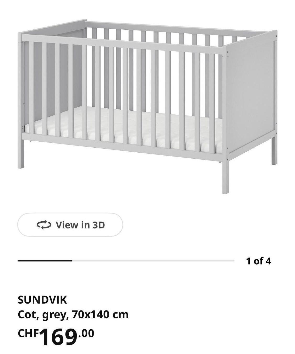 Ikea Letti: Babybett Sundvik grau – Usato da Bad Ragaz venduto da eli_hy8c 4