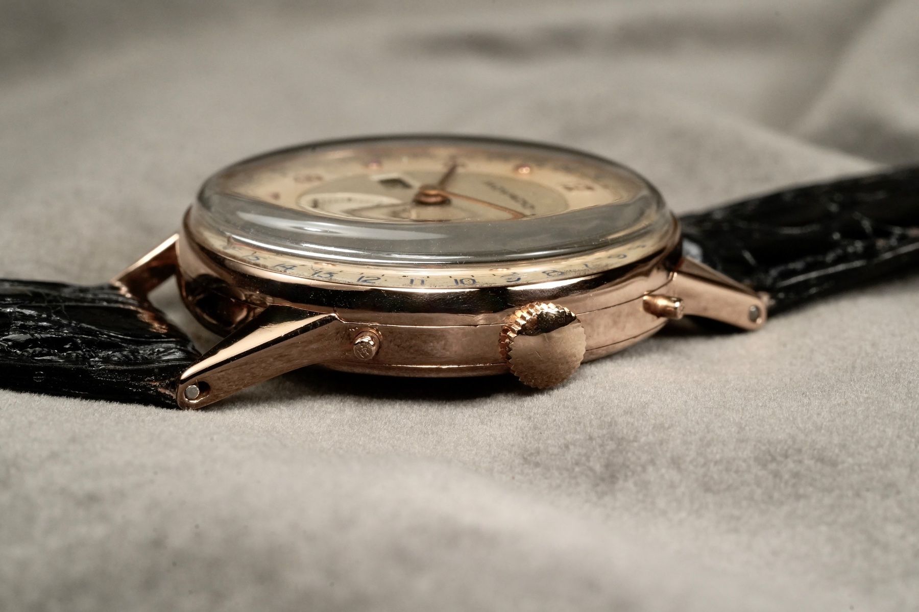 Movado Orologi: Movado Calendograf Original 18kt. Red Gold Ruby Dial – Usato da Morcote venduto da chronoservice 7