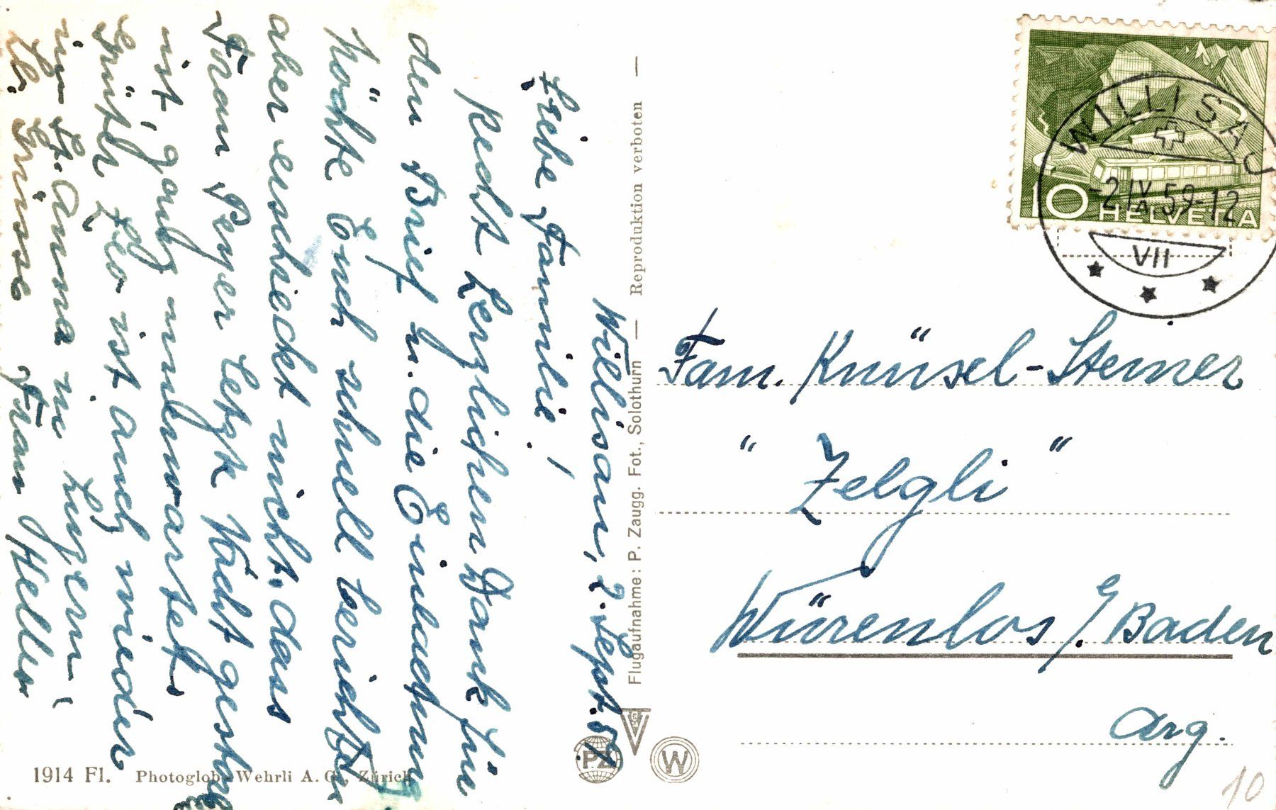 Cartoline postali: Flugaufnahme Willisau – Usato da Bronschhofen venduto da Astore 1