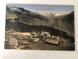 Pany mit Silvrettagruppe und Gasthaus zur Post