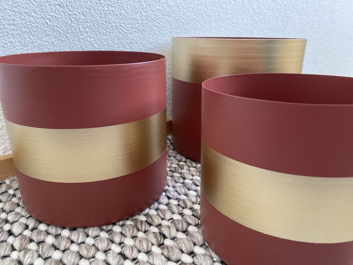 Vasi per fiori: 4 Blumentöpfe Gold/Rostfarben Set Übertopf modern – Usato da Seuzach venduto da freiheiten 3