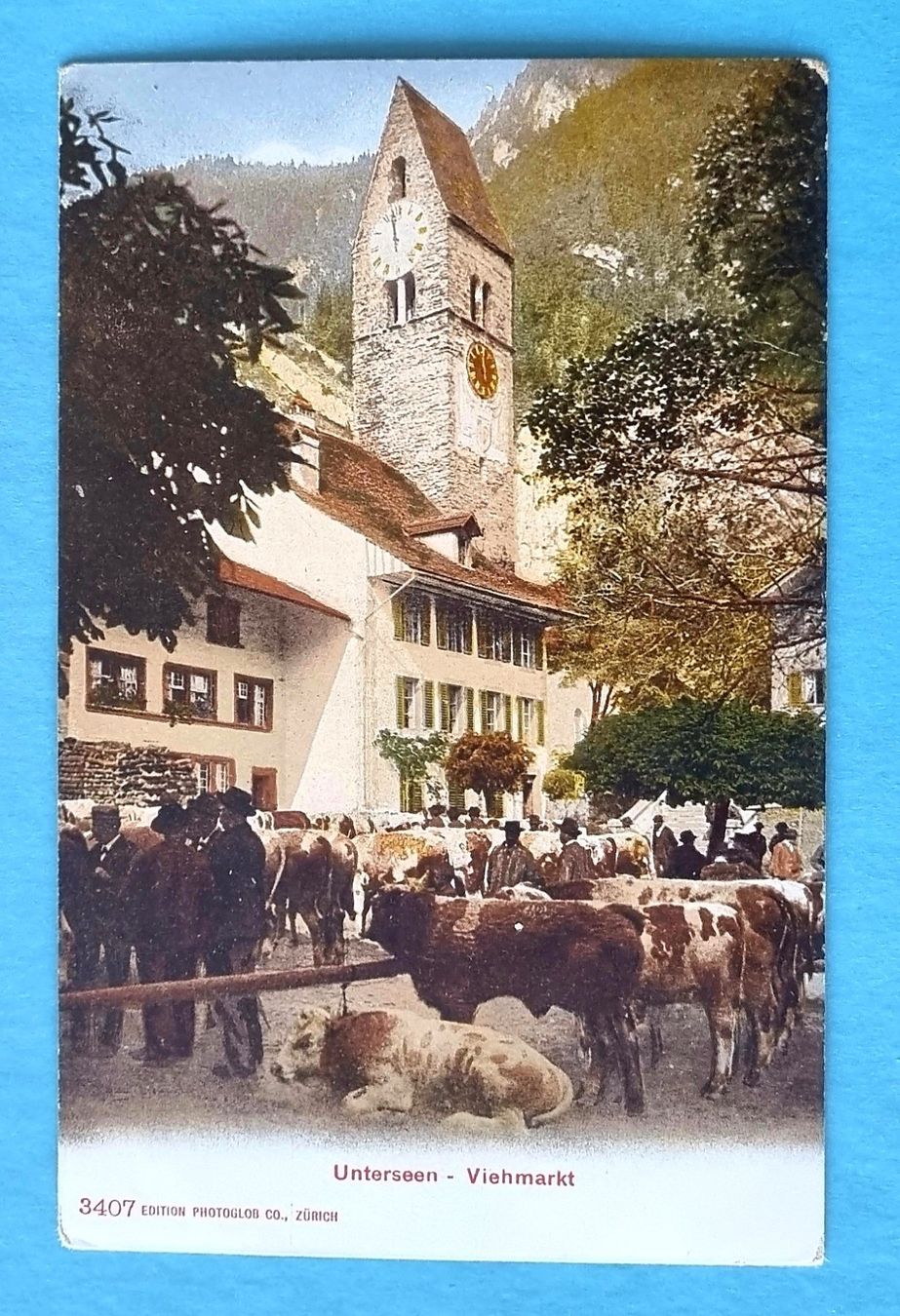 Ansichtskarten: Unterseen - Viehmarkt - Kühe – Gebraucht aus Rothrist von RROENK