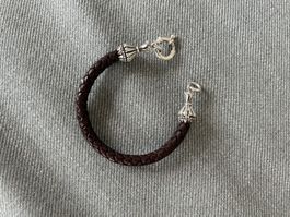 Lederarmband mit echtsilber