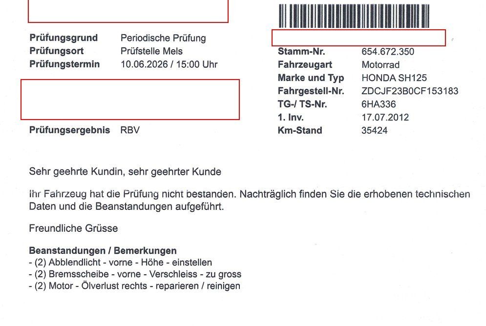 Honda Scooter: Roller Handa SH125 - kleine Mängel bei MFK – Usato da Sargans venduto da baccara1 5