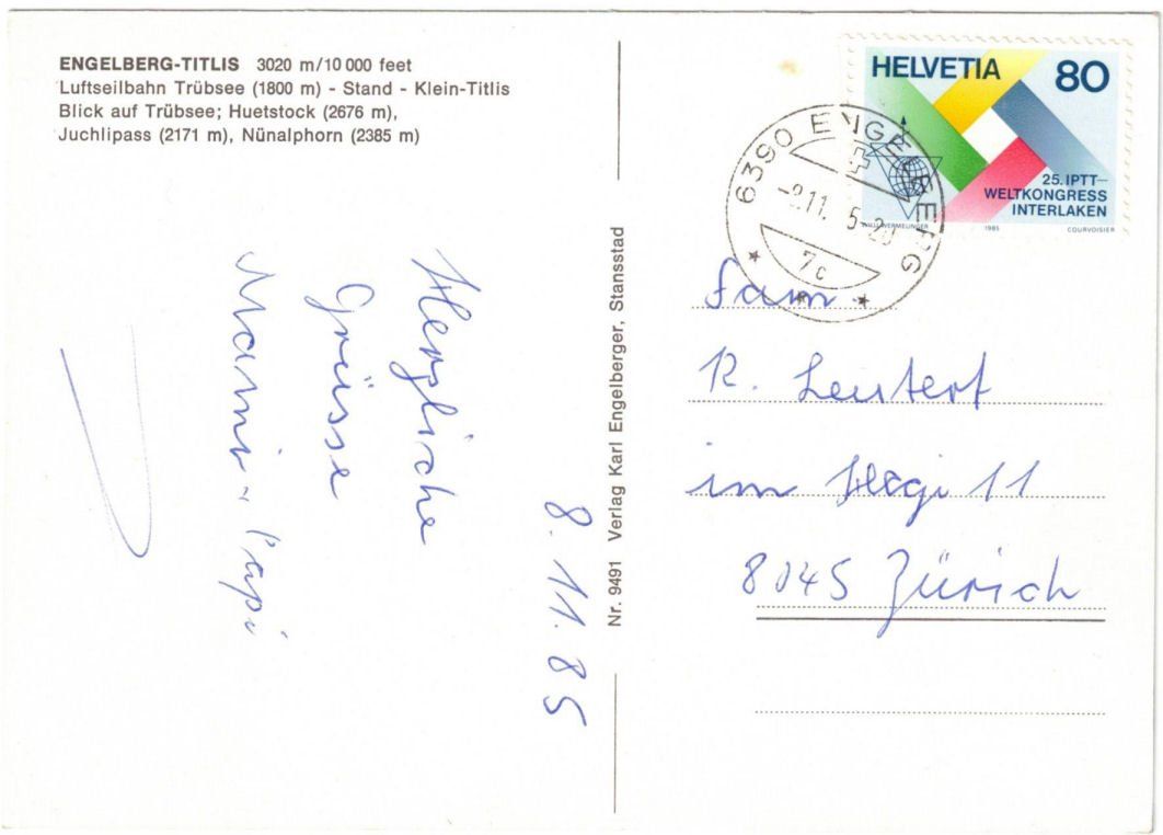Cartoline postali: Engelberg - Luftseilbahn Trübsee--Stand – Usato da Binningen venduto da Mountainrider 1