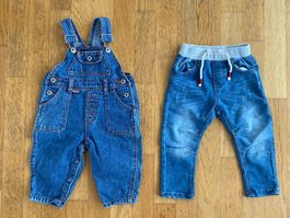 Kleiderpaket 4-teilig Pullis Jeans Latzhose Gr 74-80