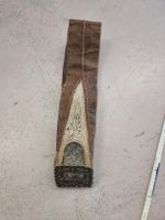 Gürtel antik Leder mit Messingschnalle bestickt gebraucht