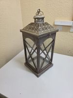 Windlicht Holz Metall 25 x 25x52 cm guter Zustand