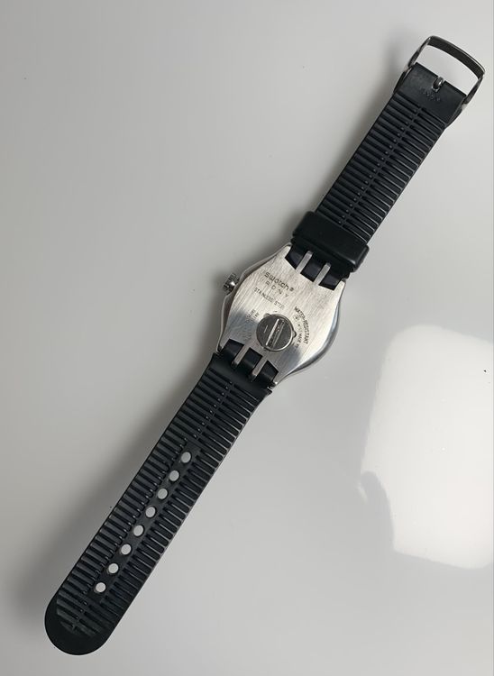 Swatch Armbanduhr Edelstahl schwarz Herrenu 7