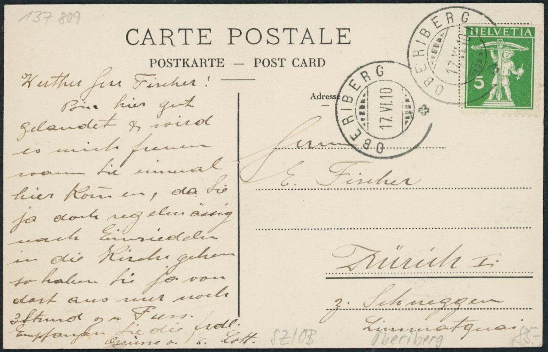 Cartoline postali: SZ Oberiberg – Usato da Schindellegi venduto da Jonathan77 1
