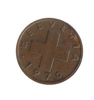 MONETA SVIZZERA 1 centesimo 1970 usata - circolata Rame