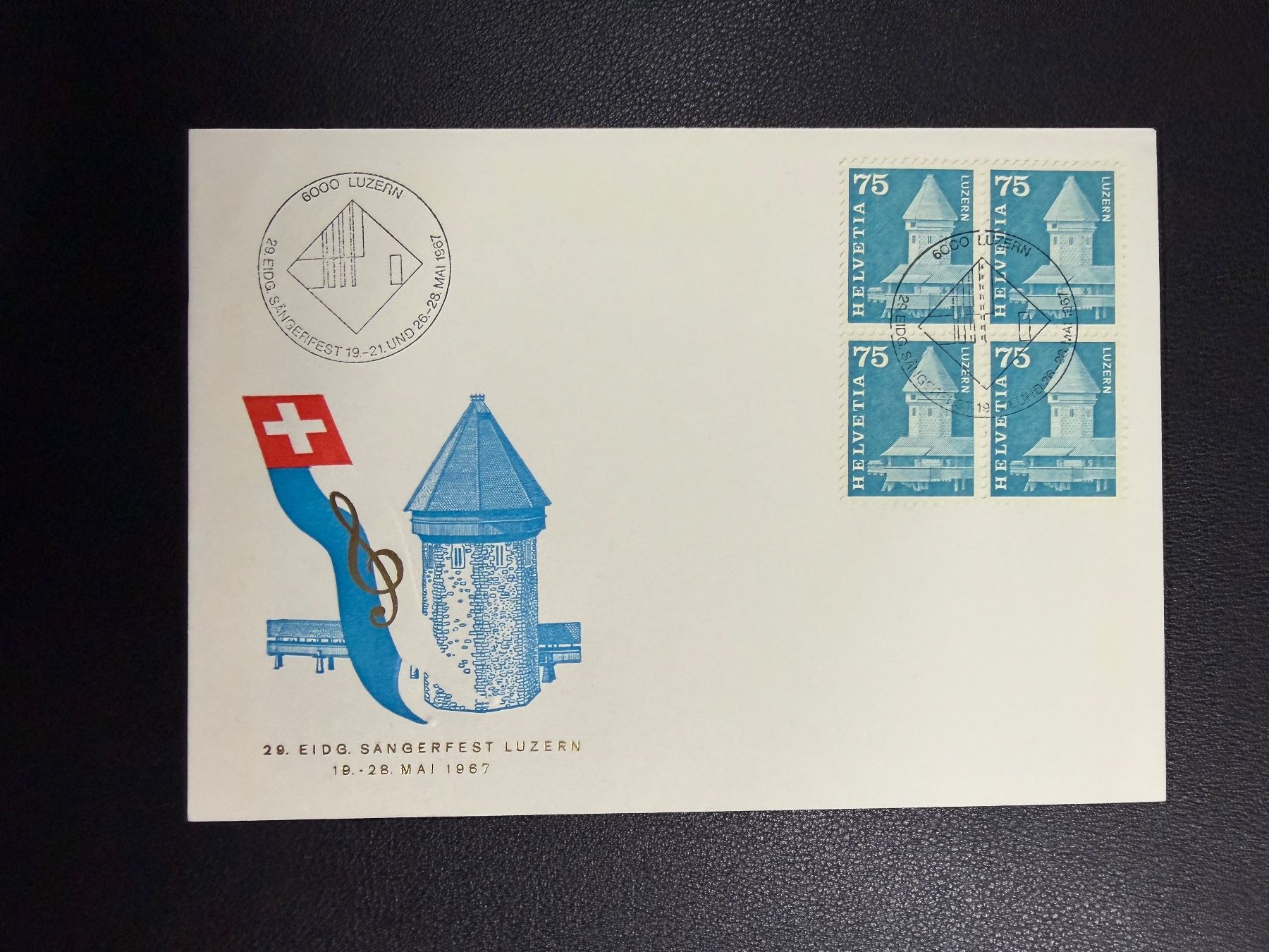 Tutti i francobolli: 29. Eidg. Sängerfest Luzern 1967 – Usato da oberrüti venduto da jeanmei