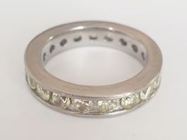 Silber Ring Memory Ring💍 mit Zirkonia Steinen Gr 17.3 mm
