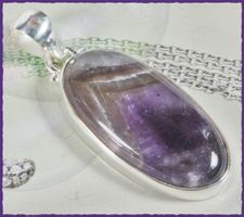 ♛ Chevron-Amethyst 925 Silber Anhänger