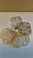 Elegante goldene Vintage Brosche mit Blumenmuster, Top! 