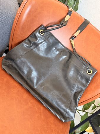 Galleani  F.Italie Sac à main vintage en cuir noir