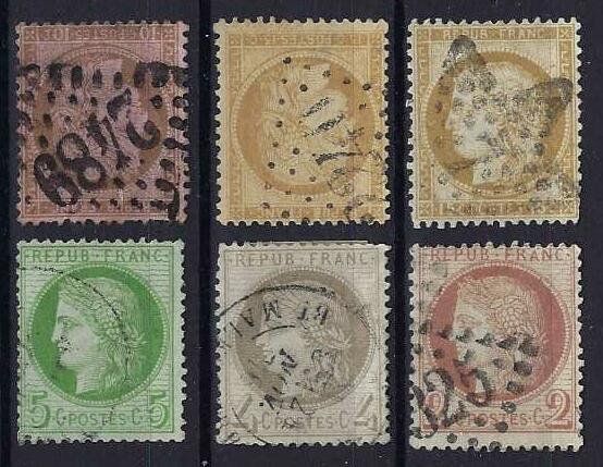 Tutti i francobolli: Frankreich 1870/72 verschiedene gute Werte gest. – Usato da Hitzkirch venduto da walti1959