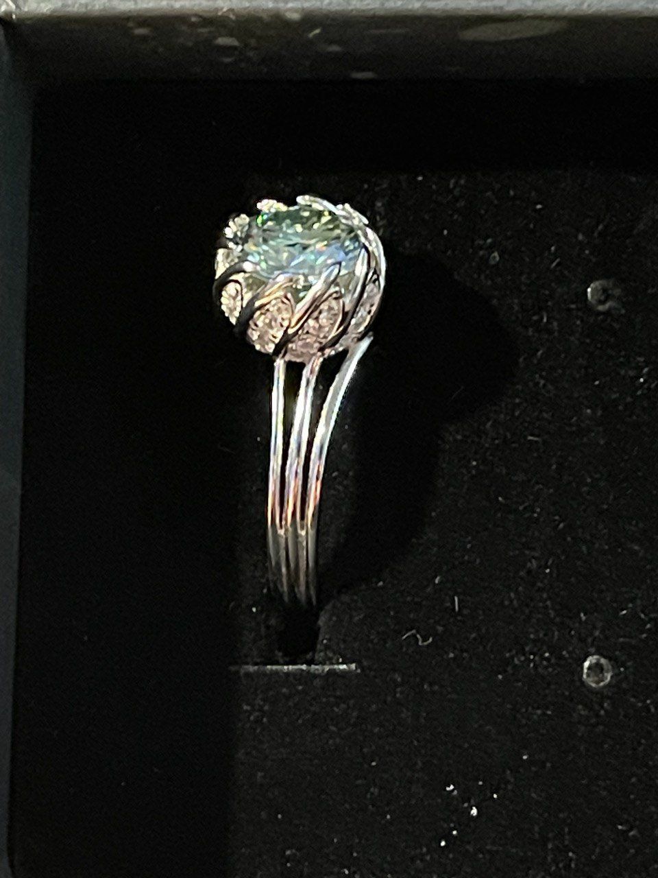 Anelli: Bague en argent 925 Diamant Lab blue 2 ct. – Usato da Genève venduto da TradeCH 7