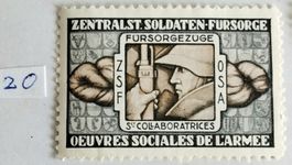 Soldatenmarke 2.WK, Fürsorge, graublau/graubraun, Wi oE 20