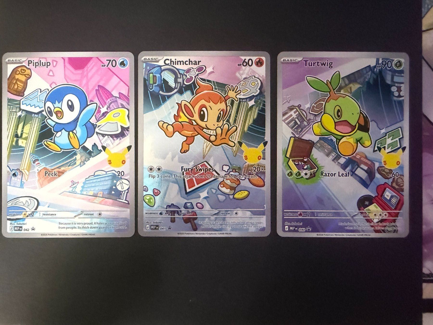 Pokémon Carte collezionabili: Pokemon Starter Piplup, Turtwig, Chimchar – Usato da Basel venduto da ray.alround