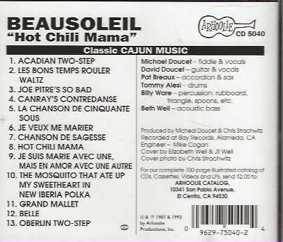 CD: BEAUSOLEIL - HOT CHILI MAMA – Usato da Stansstad venduto da mojowo 1