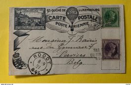 Luxembourg Carte postale par Ballon 08.09.1927 pour Verviers